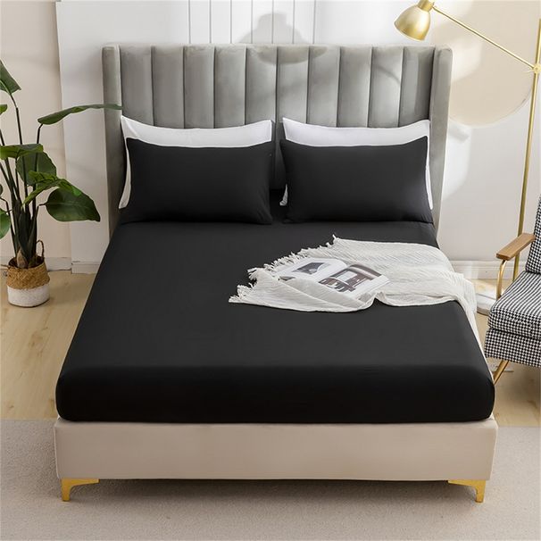Brushed Flannel Bedding Set - Solid Color & Fitted Sheet Combo (3/4-Piece, Soft, Warm, Hypoallergenic For All Seasons)_maomaolike.com