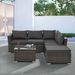 Patio Furniture, Outdoor Furniture, Seasonal PE Wicker Furniture, 4 Set Wicker Furniture With Tempered Glass Coffee Table_maomaolike.com