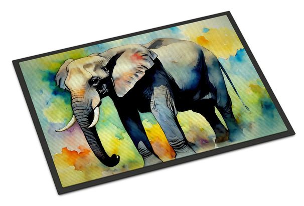 Elephant Doormat Front Door Mat Indoor Outdoor Rugs For Entryway, Non Slip Washable Low Pile, 24H X 36W_maomaolike.com