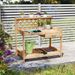Garden Potting Bench Table Wooden Planting Workstation With Lattice Trellis For Hanging Ornaments Or Supporting Vines_maomaolike.com