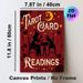 Tarot Card Readings Painting Poster, Retro Silhouette Style Poster, Witch & Black Cat Divination Scene With Moon & Roses, Ideal For Occult-Themed_maomaolike.com