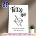 Tattoo Bar Love Themed Painting Poster, Monochrome Retro Tattoo-style Poster, Witty Romantic Decor Ideal For Bar, Cozy Indoor Spaces_maomaolike.com