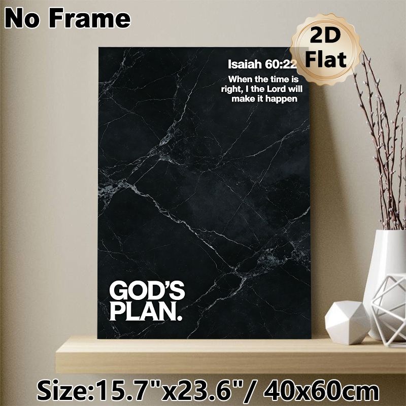 Bible Verse Isaiah 60:22 Painting Poster, Minimalist Dark Marble Texture Poster, Inspirational Religious Message Decor For Home, Office, Prayer Space_maomaolike.com