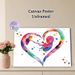 Fetus & Heart Themed Painting Poster, Vibrant Watercolor Style Poster, Colorful Heart-shaped Frame With Fetus Silhouette, Warm Heartfelt Decor Ideal_maomaolike.com