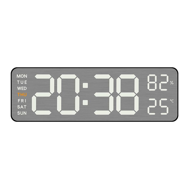 Metal Brushed Feel Wall New Multi-Functional LED Electronic Hot Selling Simple Alarm Clock_maomaolike.com