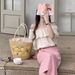 Felt Storage Basket Beige | Collapsible Fabric Organizer Bin Garden Vintage Retro - 305_maomaolike.com