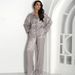 Women's clothing two-piece suits high-end long-sleeved loose leopard print spring fashion casual women's suits for women_maomaolike.com