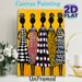 African Ethnic Women Painting Poster, Bold Colorful Ethnic Style Poster, Five Stylized Female Silhouettes With Distinct Geometric Patterned Dresses_maomaolike.com
