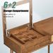 43.3" Classic Wood Makeup Vanity Set With Flip-top Mirror And Stool, Dressing Table With Three Drawers And Storage Space_maomaolike.com