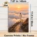 Jesus With Lamb Spiritual Painting Poster, Warm-toned Oil Painting Style Poster, Serene Sunset Scene With Jesus And Lamb Above Clouds, Peaceful_maomaolike.com