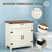 Modern Farmhouse Sideboard With Storage, Buffet Cabinet With 2 Barn Doors And Drawer_maomaolike.com