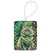 Selkirk Rex Cat By The Christmas Tree Porcelain Ornament Christmas Tree Hanging Decorations For Home Christmas Holiday, Rectangle, Gift, Multicolor_maomaolike.com