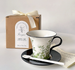 Birthday Gift American Retro Jasmine Coffee Cup Plate Set Exquisite Beauty Business Companion Gift Ceramic Mug_maomaolike.com