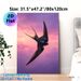 Swallow Themed Painting Poster, Realistic Detailed Swallow Flying In Vibrant Pink-Purple Sky Poster, Elegant Bird Artwork, Ideal For Living Room_maomaolike.com