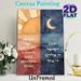 Day And Night Themed Painting Poster, Soft Watercolor Split Scene Poster, Serene Day-sun & Night-moon Design With Elegant Script, Ideal For Home Wall_maomaolike.com