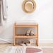 Natural Solid Wood Shoe Bench, Beech Wood Storage Rack Organizer With High Rebound Sponge Cushion_maomaolike.com