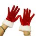 Christmas Red gloves White furred cuffs Festive gloves Christmas gloves Christmas Festive party ceremonial gloves Winter_maomaolike.com