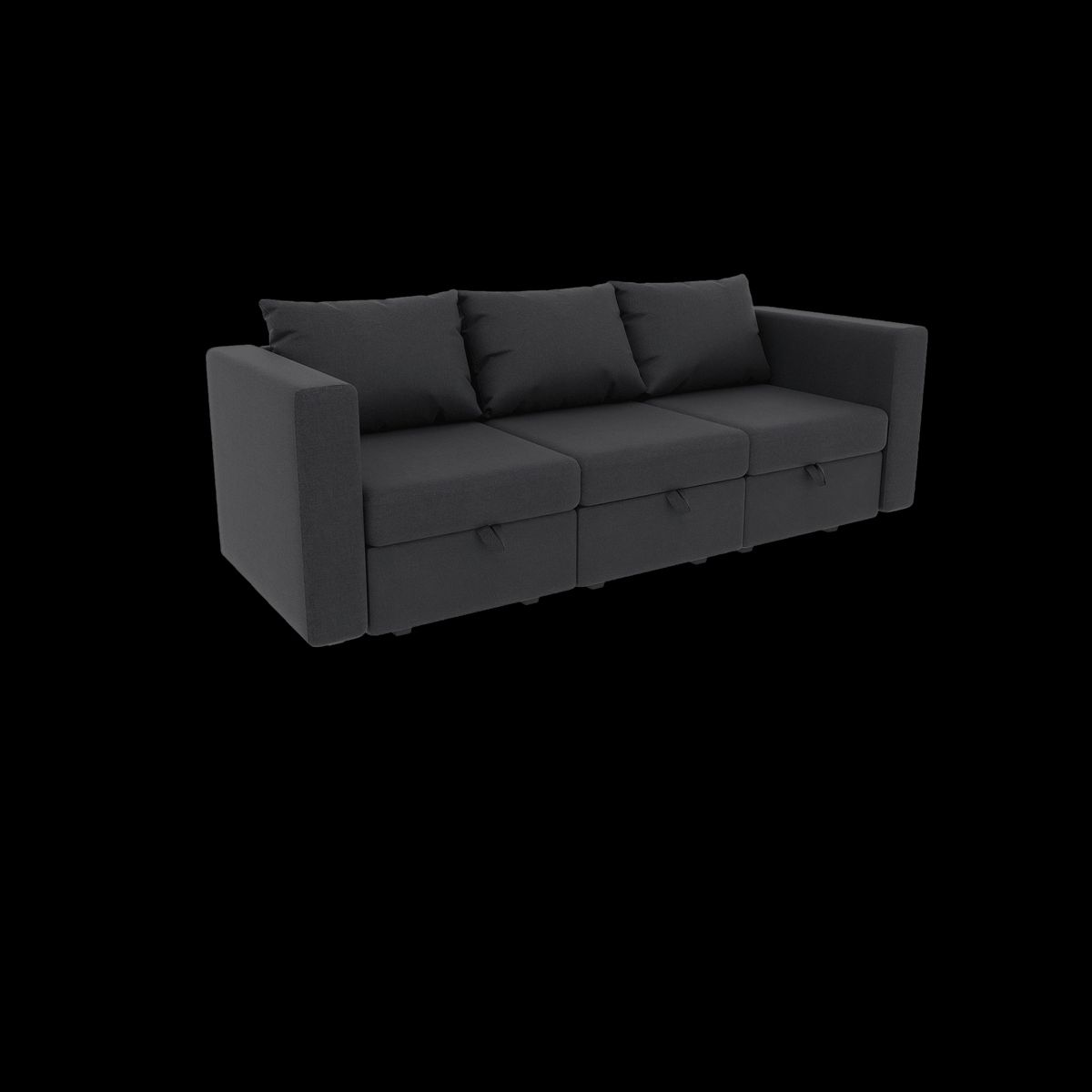 Livelylodge Modular 3-Seat Sofa With Wooden Frame And Pull-Out Bed, Convertible Sectional Sofa For Living Room, Available In Black, White, And Gray 85" L X 30.5" W X 34" H._maomaolike.com