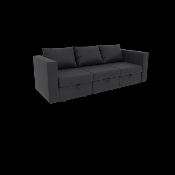 Livelylodge Modular 3-Seat Sofa With Wooden Frame And Pull-Out Bed, Convertible Sectional Sofa For Living Room, Available In Black, White, And Gray 85" L X 30.5" W X 34" H._maomaolike.com