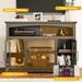 47'' Farmhouse TV Stand With Adjustable Shelves, Retro TV Console With Glass Doors & LED Lights, Media Entertainment Center Storage Cabinet For Living Room, Bedroom, Kitchen, Brown_maomaolike.com