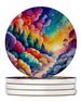Colorful Dusty Miller Large Sandstone Coasters Pack Of 4 Absorbent Round Coasters Decor Gifts For Men Or Women, 4 In, Multicolor_maomaolike.com