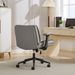 Cross Legged Chair With Flip-Up Armrests Leather, Cross Legged Office Chair On Wheels, Comfy Swivel Chair With Wide Seat For Home Office, Vanity, Ergonomic Desk Chair Adjustable, Grey_maomaolike.com