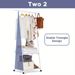 Stainless Steel Rolling Garment Rack With 2-Tier Shelves And 2 Hooks, Portable Metal And Plastic Clothes Organizer, Multipurpose Home Office Clothing Rack With Wheels_maomaolike.com