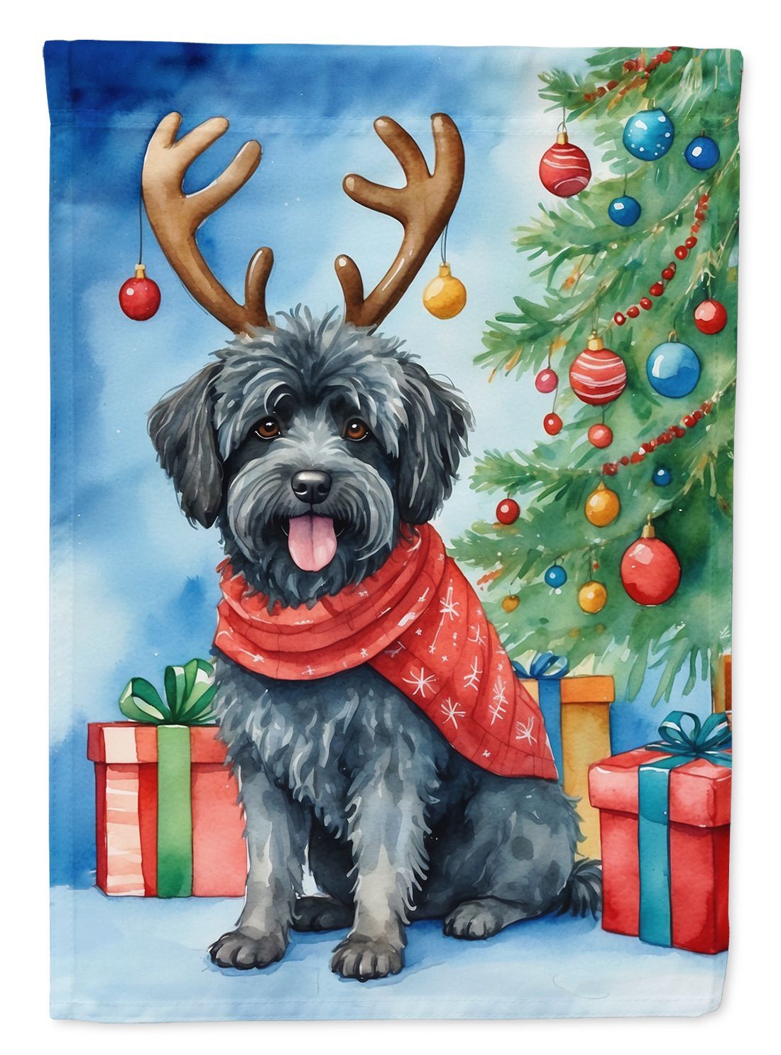 Puli Christmas Reindeer Garden Flag Mailbox Flag Decorative Yard Flag Banner Outside Patio Artwork Yard Flower Beds, Garden Size, Multicolor_maomaolike.com