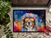 Bernese Mountain Dog Hippie Dawg Doormat Front Door Mat Indoor Outdoor Rugs For Entryway, Non Slip Washable Low Pile, 24H X 36W_maomaolike.com