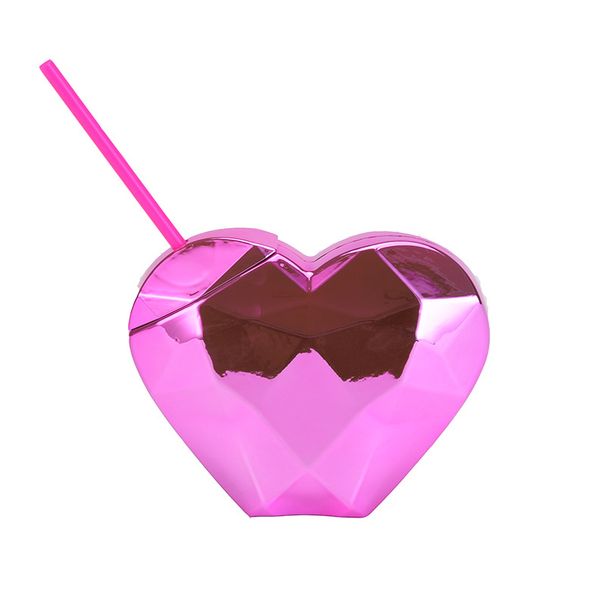 2024 special shaped water cups Creative heart shaped plastic straw cups 520 love cups Valentine's Day straw cups_maomaolike.com