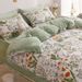 Wholesale INS Pastoral Style Four-Piece Set A Full Pure Cotton B Side Crystal Velvet Coral Fleece Autumn Winter Bedding_maomaolike.com