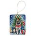 Norwegian Elkhound Christmas Reindeer Porcelain Ornament Christmas Tree Hanging Decorations For Home Christmas Holiday, Rectangle, Gift, Multicolor_maomaolike.com