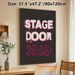 Stage Door Themed Painting Poster, Grunge Style Typography Poster, Bold Distressed Light Pink Lettering With Bright Pink Arrows, Suitable For Theater_maomaolike.com