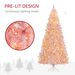 7.5 FT Tall PreLit Artificial Christmas Tree With Realistic Branches, 500 Warm White LED Lights And 1346 Tips, Pink_maomaolike.com