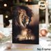 Religious Lion & Jesus Crucifixion Painting Poster, Vintage Textured Dual-image Poster, Thought-provoking Religious Artwork Ideal For Home, Prayer_maomaolike.com