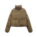 New cotton jacket women's short versatile Korean style stand up collar small size thickened bread jacket cotton coat trendy_maomaolike.com