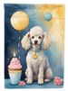 White Poodle Happy Birthday House Flag Large Porch Sleeve Pole Decorative Outside Yard Banner Artwork Wall Hanging, Polyester, House Size, Multicolor_maomaolike.com
