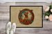Irish Terrier Christmas Flowers Doormat Front Door Mat Indoor Outdoor Rugs For Entryway, Non Slip Washable Low Pile, 24H X 36W_maomaolike.com