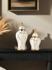 1pc Crack Shape With Lid Can Be Filled With Water, Ceramic Vase, High-quality Interior Ornaments, Flower Arrangement, Vase_maomaolike.com