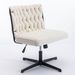 Armless Office Desk Chair No Wheels, WHITE_maomaolike.com