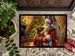 Rhodesian Ridgeback And Santa Claus Doormat Front Door Mat Indoor Outdoor Rugs For Entryway, Non Slip Washable Low Pile, 24H X 36W_maomaolike.com