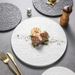 Solid Color Rock Pattern Ceramic Western Flat Round Cake Steak Japanese Restaurant Plate_maomaolike.com
