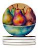 Colorful Pears Large Sandstone Coasters Pack Of 4 Absorbent Round Coasters Decor Gifts For Men Or Women, 4 In, Multicolor_maomaolike.com