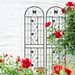 2 Pack Metal Garden Trellis 86.7" X 19.7" Rustproof Trellis For Climbing Plants Outdoor Flower Support Black_maomaolike.com