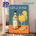 Gin And Tonic Themed Painting Poster, Vibrant Retro Cocktail Illustration Poster, Elegant Wall Decor Ideal For Bars, Dining Rooms And Home_maomaolike.com