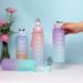 Gradient Frosted Water Bottle With Time Marker & Straw - Leakproof BPA-Free Sports Bottle For Hydration Tracking_maomaolike.com