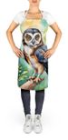 Spectacled Owl Apron Cooking Kitchen Server Baking Crafts Gardening For Adult Women Men, Unisex, Large, Multicolor_maomaolike.com