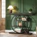 Console Table, Industrial 4-Tier Sofa Entryway Table With Circle Base_maomaolike.com