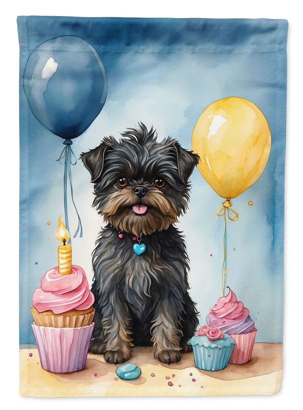 Affenpinscher Happy Birthday Garden Flag Mailbox Flag Decorative Yard Flag Banner Outside Patio Artwork Yard Flower Beds, Garden Size, Multicolor_maomaolike.com