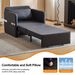 Adult Sleeper Chair Bed, 3-in-1 Convertible Sofa Chair Bed Pull-out Sofa Bed, Convenient Folding Tray Table With USB And Type-C Charging Ports For Living Room,BLACK,Leather_maomaolike.com